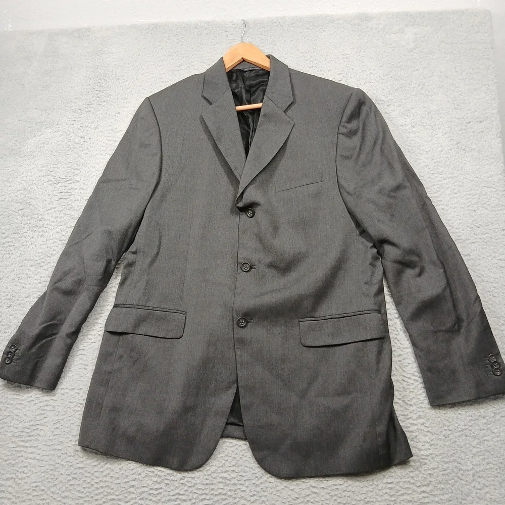 Banana Republic Men's 44R Modern Fit Gray Blazer 100% Wool 2-Button Sport Coat